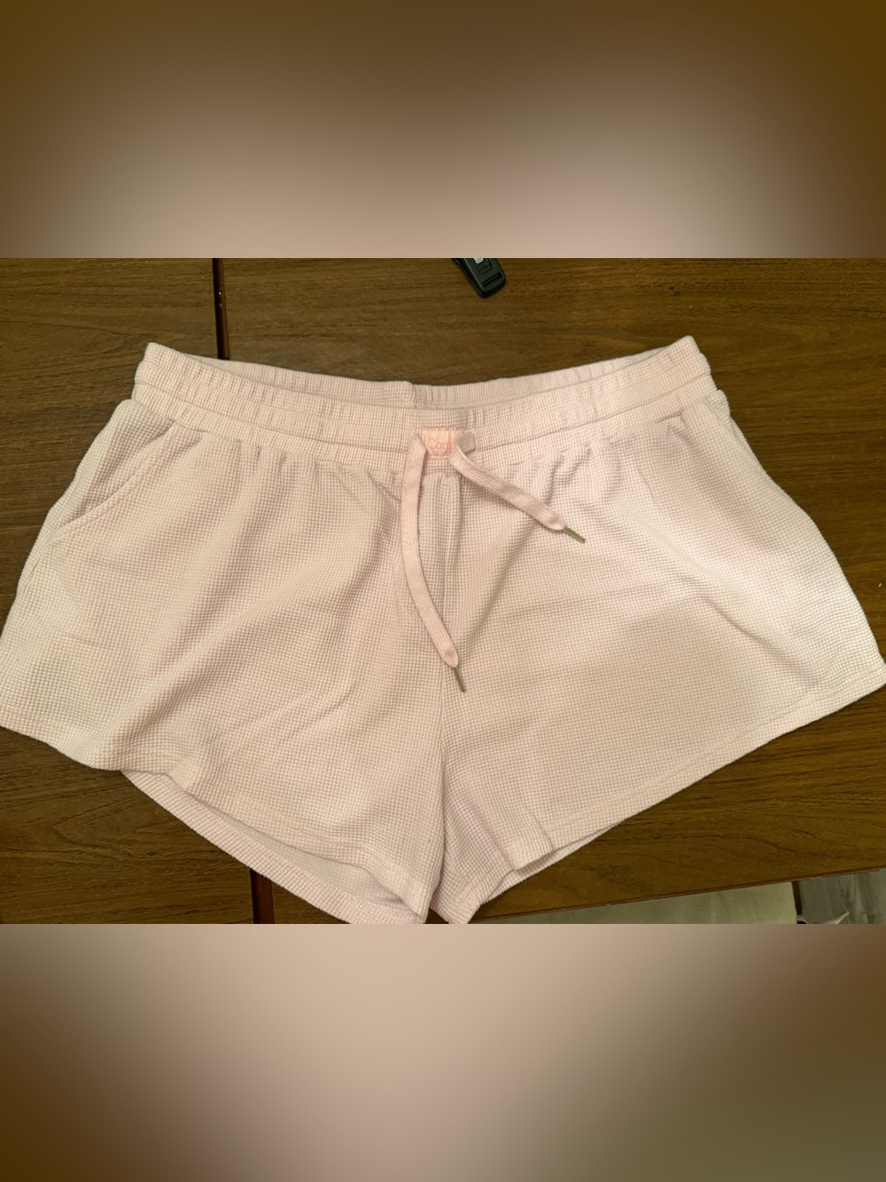 Women’s Pink and Blue Waffle Knit Lounge Shorts